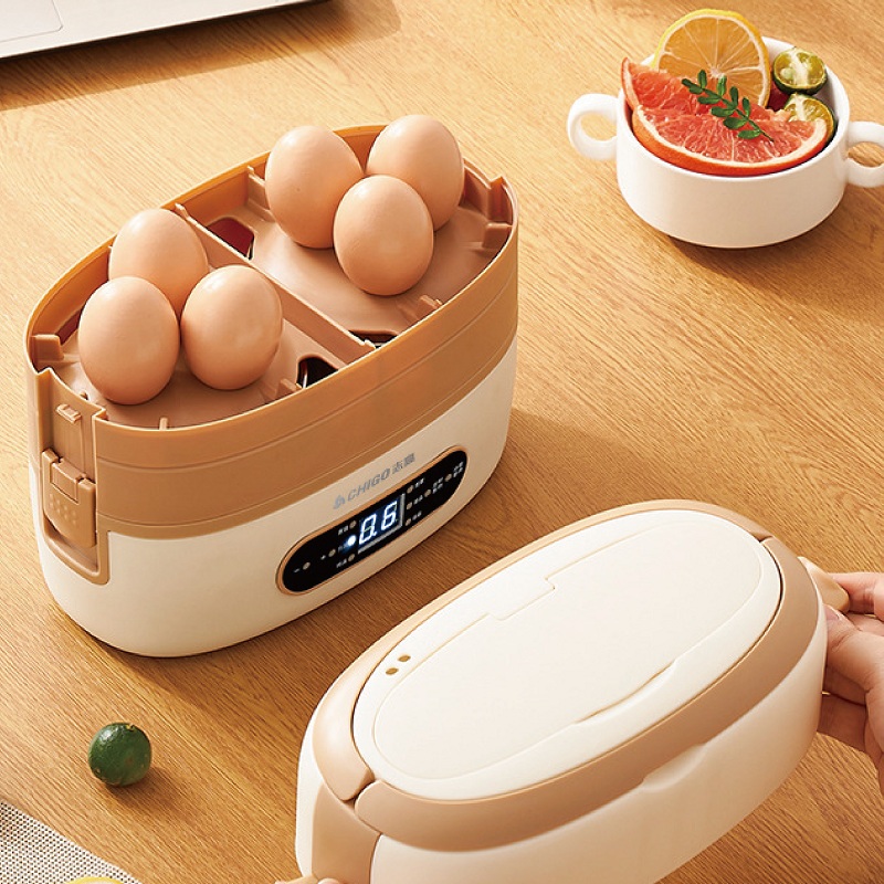 Stainless Lunch Box - صندوق غداء كهربائي ذكي سعة 2