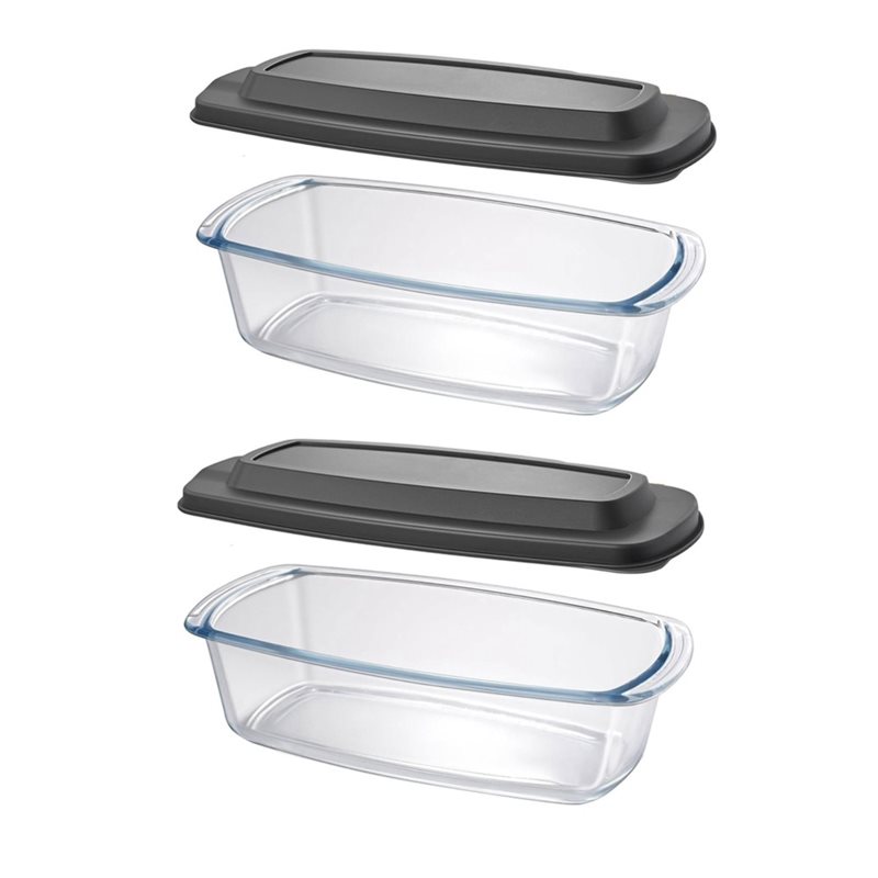 Food Storage Glass Containers Large - A25F-2-Pack صينية خبز زجاجية كبيرة سعة