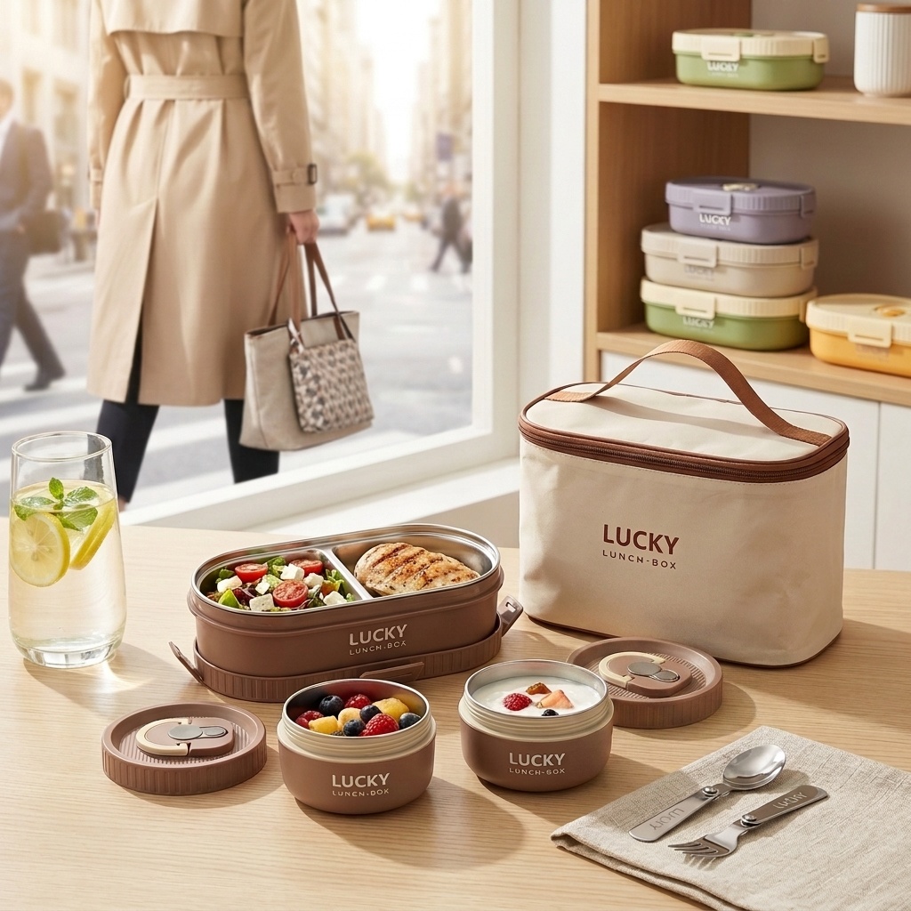 Food Storage Box Stainless Steel - علبة طعام محمولة من الفولاذ المقاوم