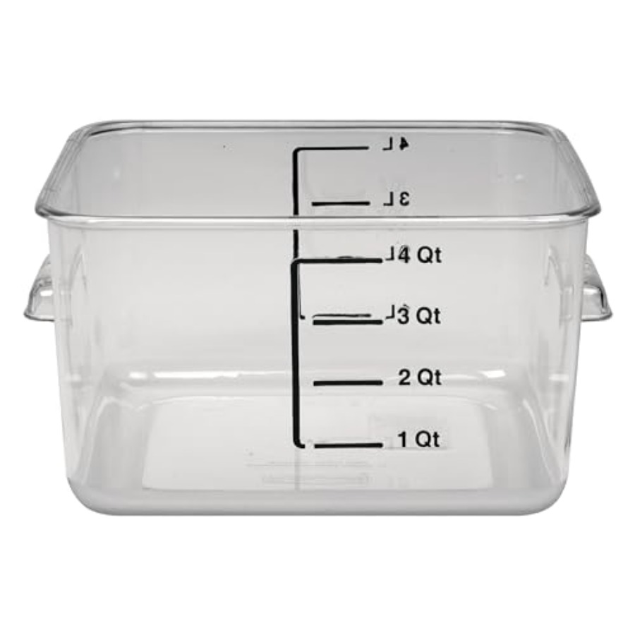 Food Storage 4 Quart - حاوية تخزين طعام مربعة موفرة للمساحة،