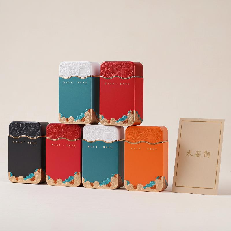 Food Storage Box Stainless Steel - صندوق تخزين شاي معدني مستطيل الشكل