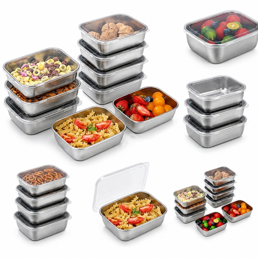 Stainless Lunch Box - 6 قطع من حاويات تخزين الطعام