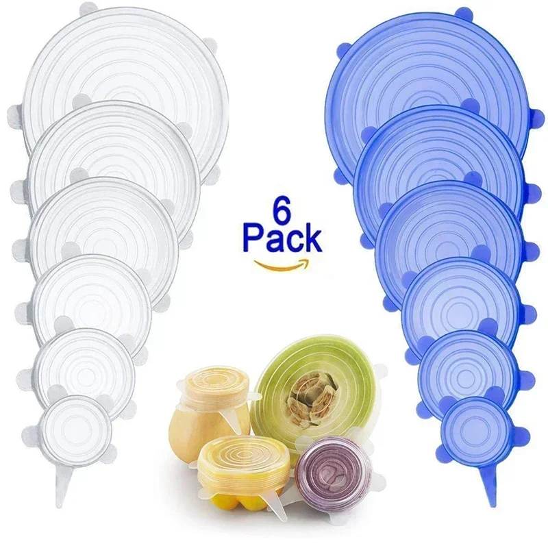 Silicone Stretch Lid - 6/12 قطعة غطاء سيليكون مرن قابل