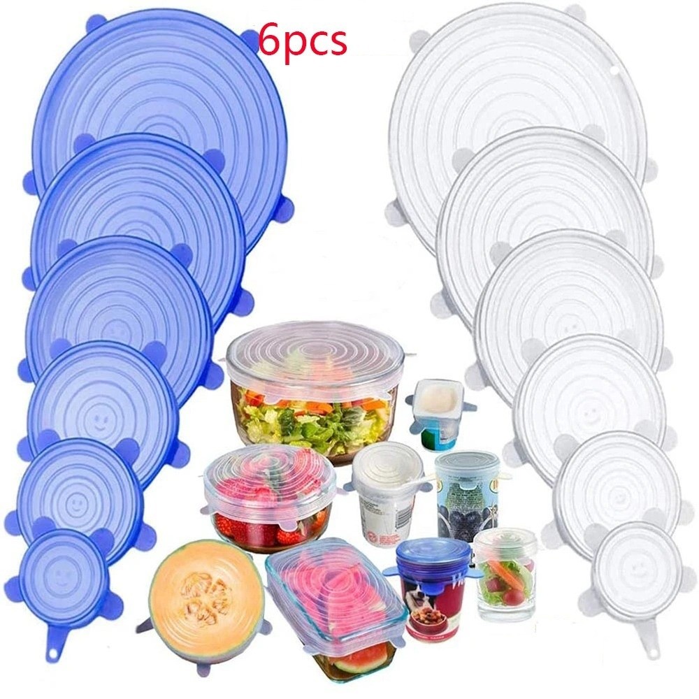 Silicone Stretch Lid - 6 قطع أغطية سيليكون قابلة لإعادة