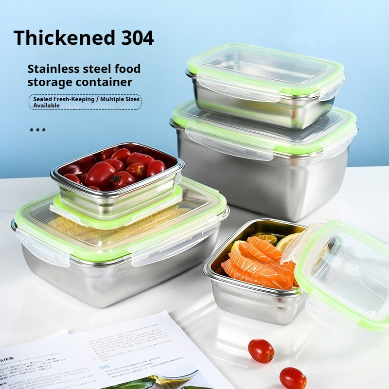 Food Storage Containers With Lids - مجموعة صناديق الغداء المصنوعة من الفولاذ