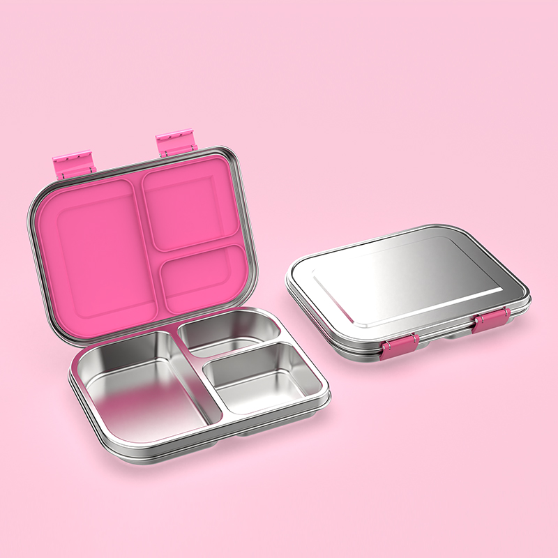 Food Storage Box Stainless Steel - صندوق غداء بينتو مانع للتسرب من