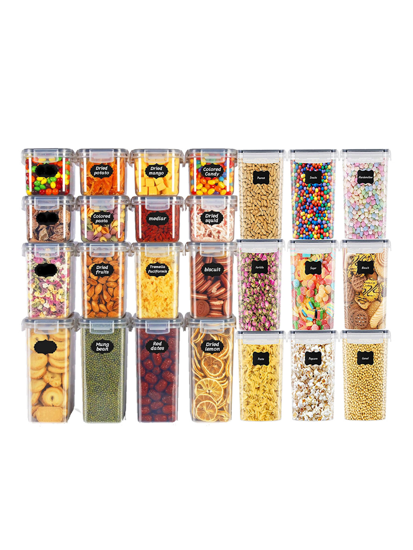 Food Storage Containers With Lids - 48 قطعة، حاويات تخزين طعام محكمة
