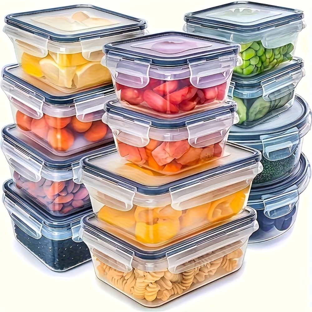 Food Storage Containers With Lids - حاوية طعام محكمة الإغلاق مع غطاء،