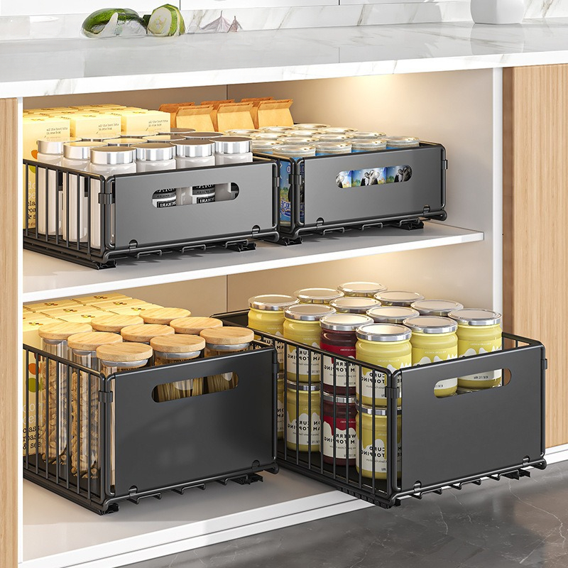 Food Storage Without Pantry - سلة تخزين قابلة للسحب لخزانة المطبخ،