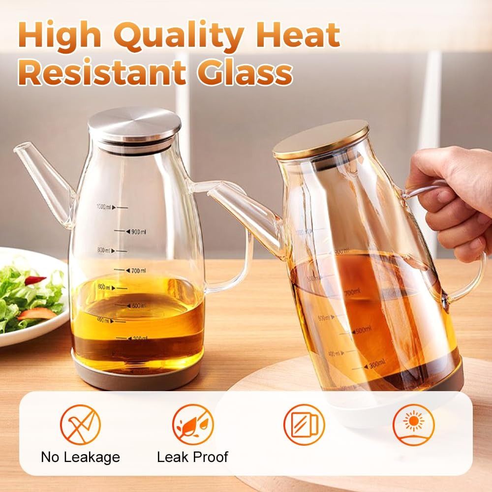 زجاجة توزيع الزيت المقاومة للت - مراجعة Food Storage Glass Containers Large وسعره