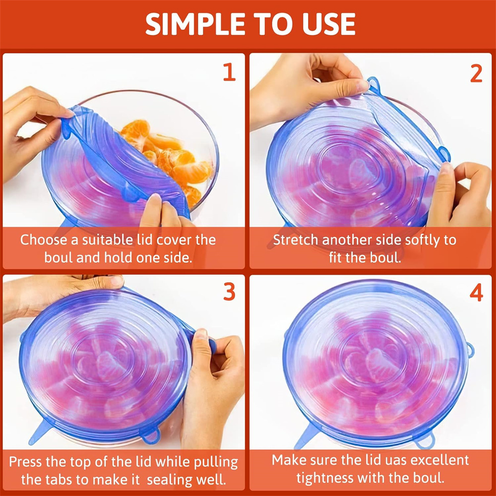 6 قطعة غطاء الحفاظ من السيليكو - مراجعة Silicone Stretch Lid وسعره