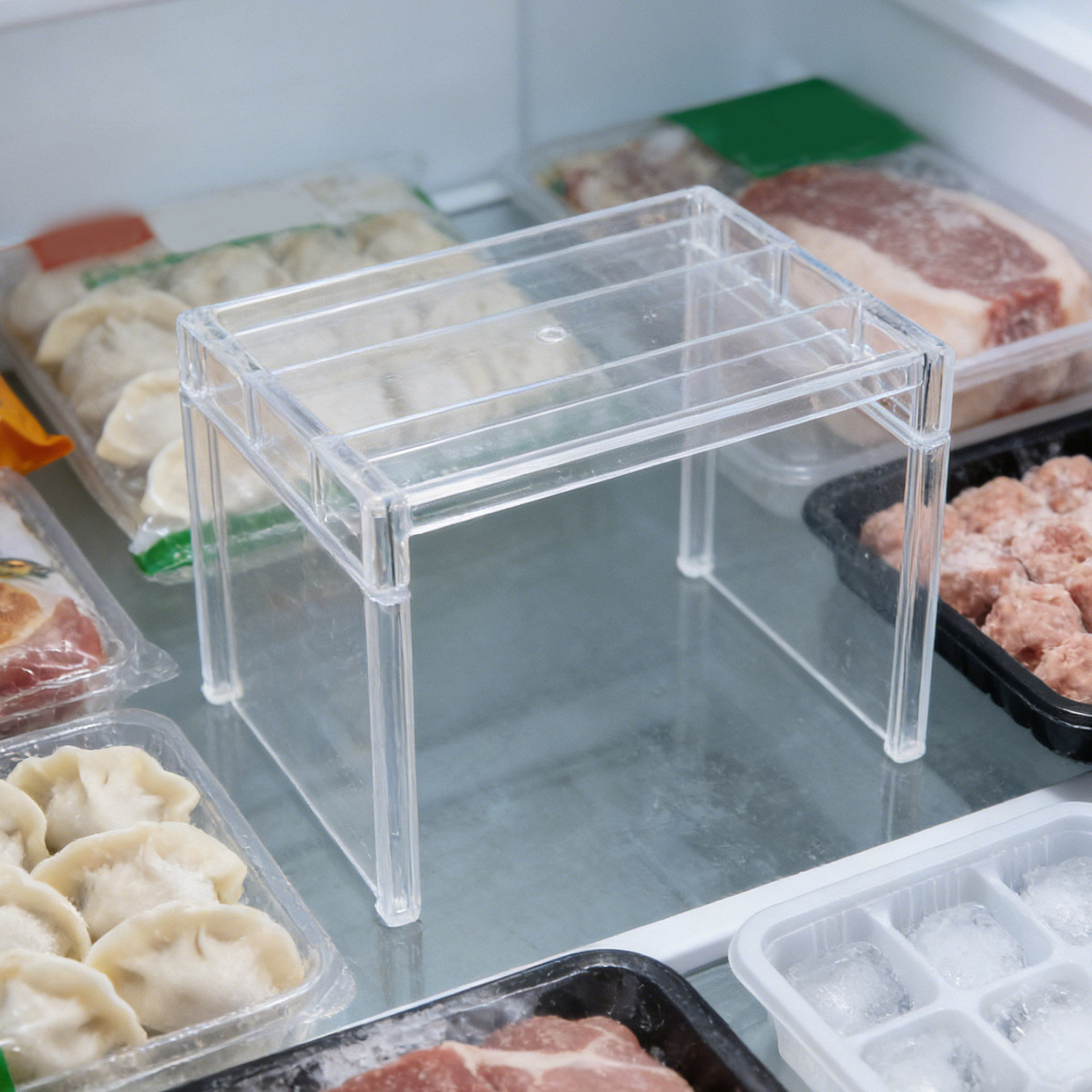قطعتان من رف تنظيم الثلاجة الش - مراجعة Food Storage Plastic وسعره