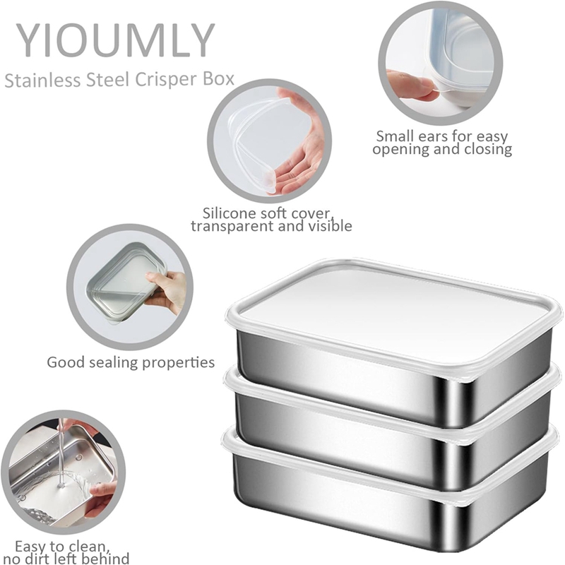 حاويات من الفولاذ المقاوم للصد - مراجعة Food Storage Containers With Lids وسعره