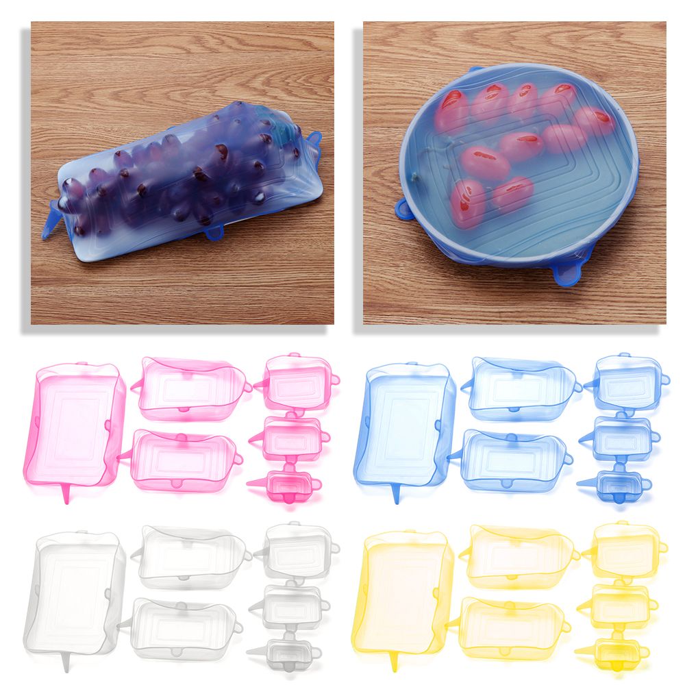 4 ألوان أدوات المطبخ الغذاء ال - مراجعة Silicone Stretch Lid وسعره