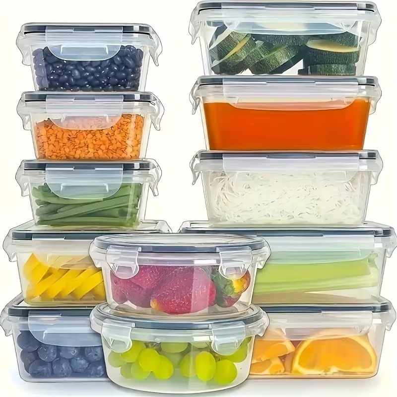 حاويات تخزين طعام شفافة من 4 ق - مراجعة Food Storage Containers With Lids وسعره