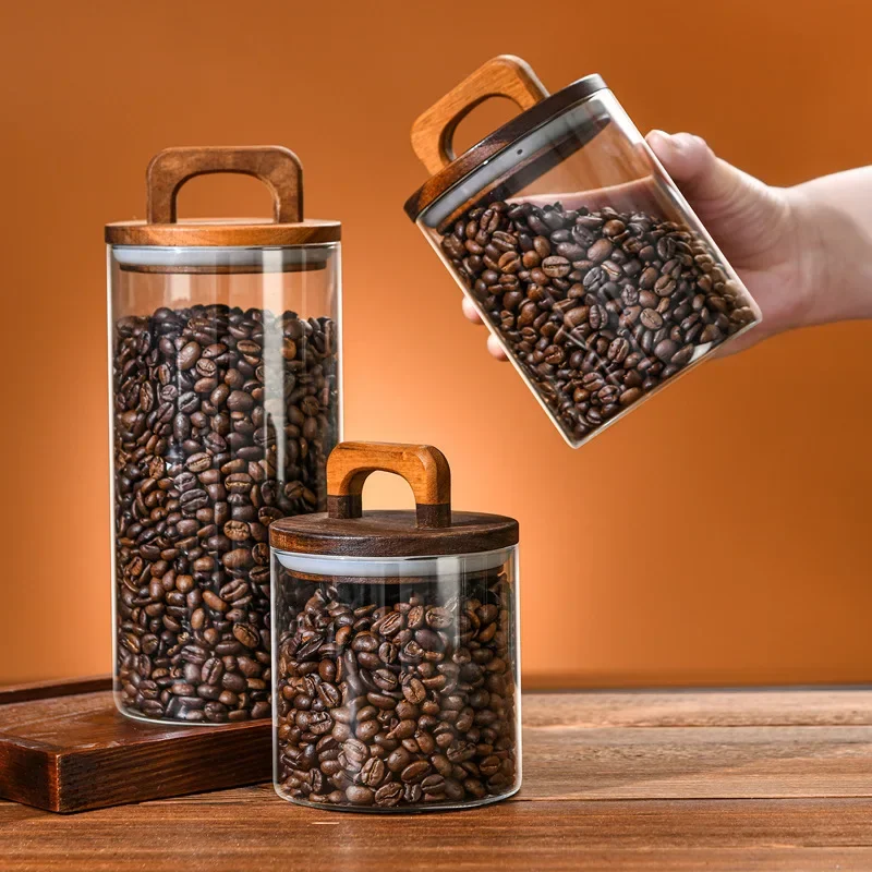 برطمان زجاجي بغطاء خشبي ، علبة - مراجعة Food Storage Glass Containers Large وسعره