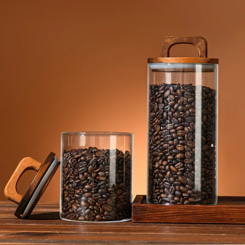 برطمان زجاجي بغطاء خشبي ، علبة - مراجعة Food Storage Glass Containers Large وسعره