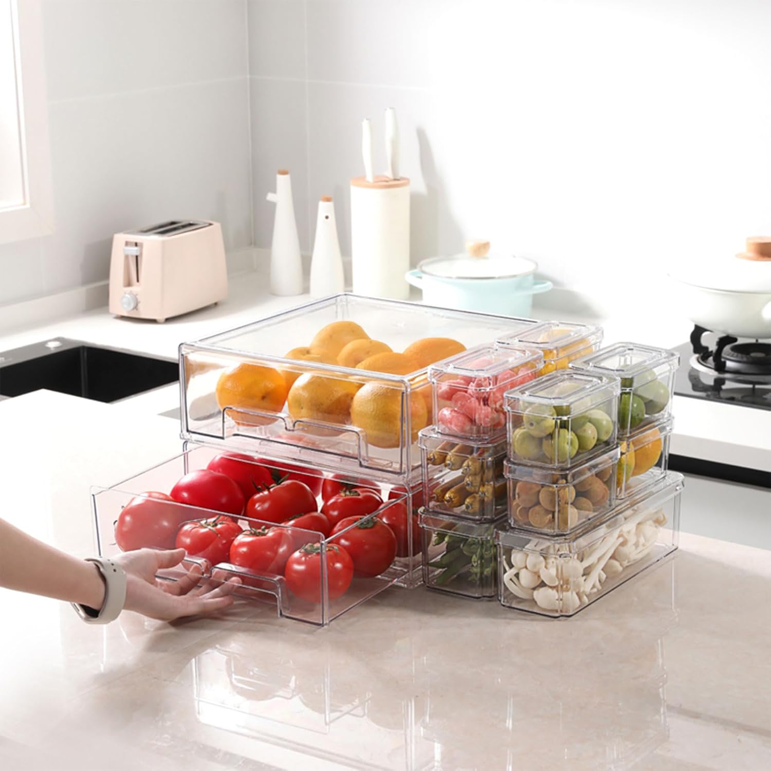10/14 قطعة من صناديق تنظيم الث - مراجعة Food Storage Without Pantry وسعره