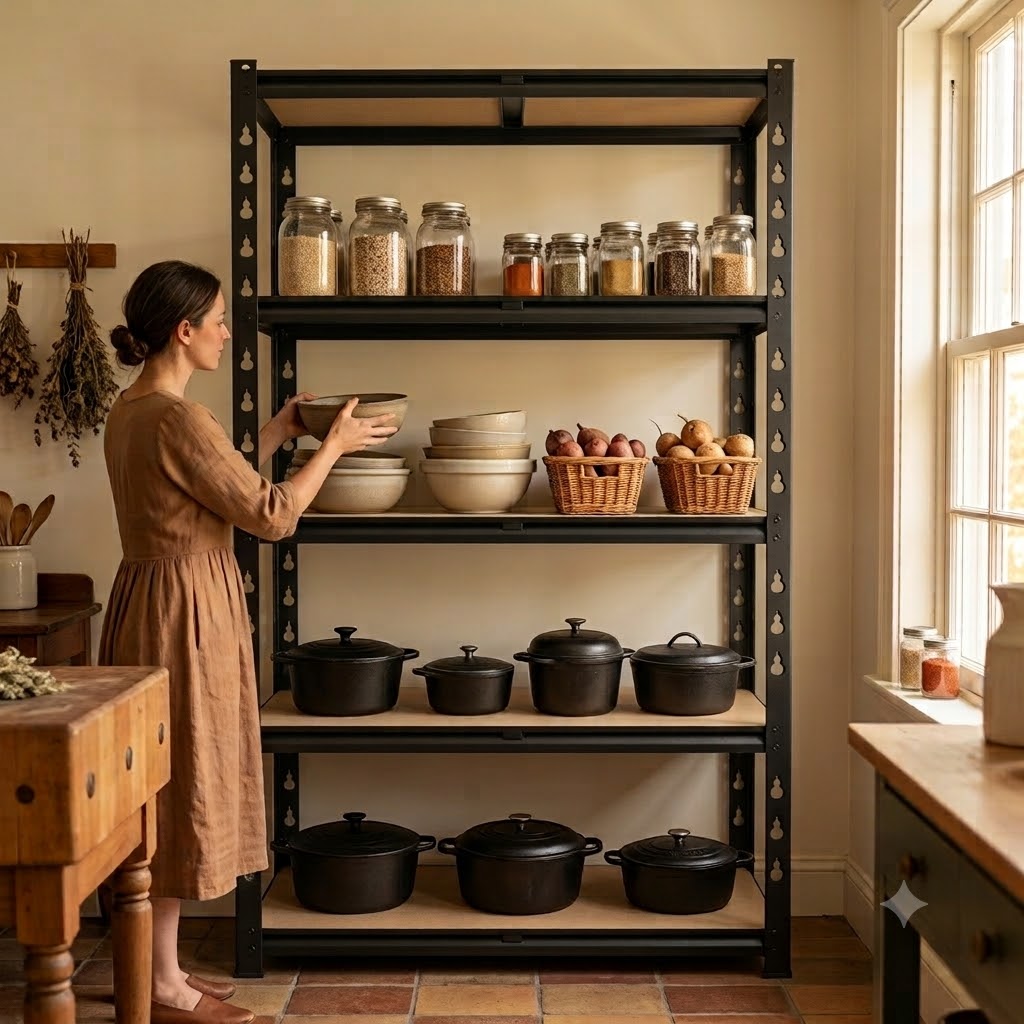 وحدة تخزين معدنية نحيفة بخمسة  - مراجعة Food Storage No Pantry وسعره