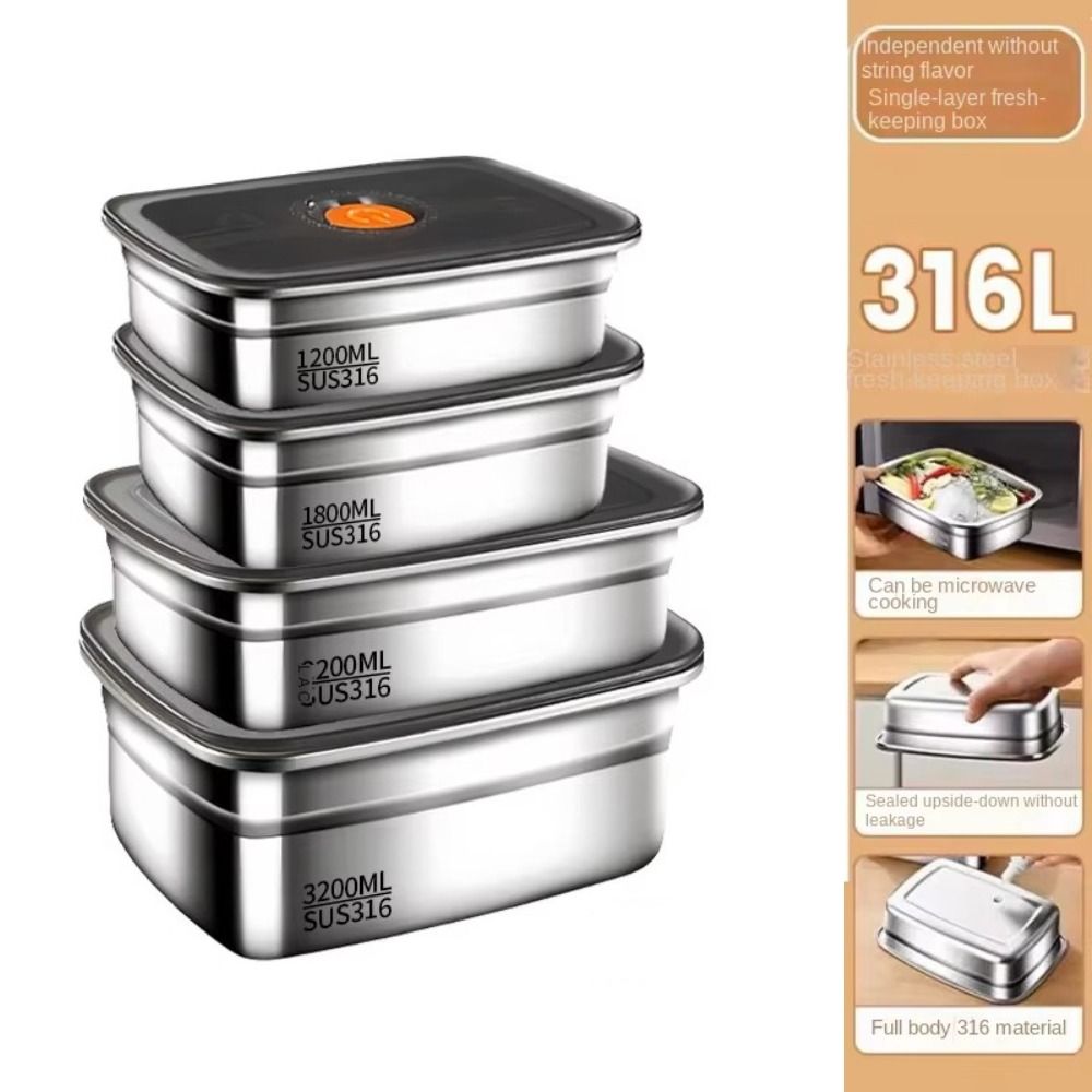 الفولاذ المقاوم للصدأ التخييم  - مراجعة Food Storage Box Stainless Steel وسعره