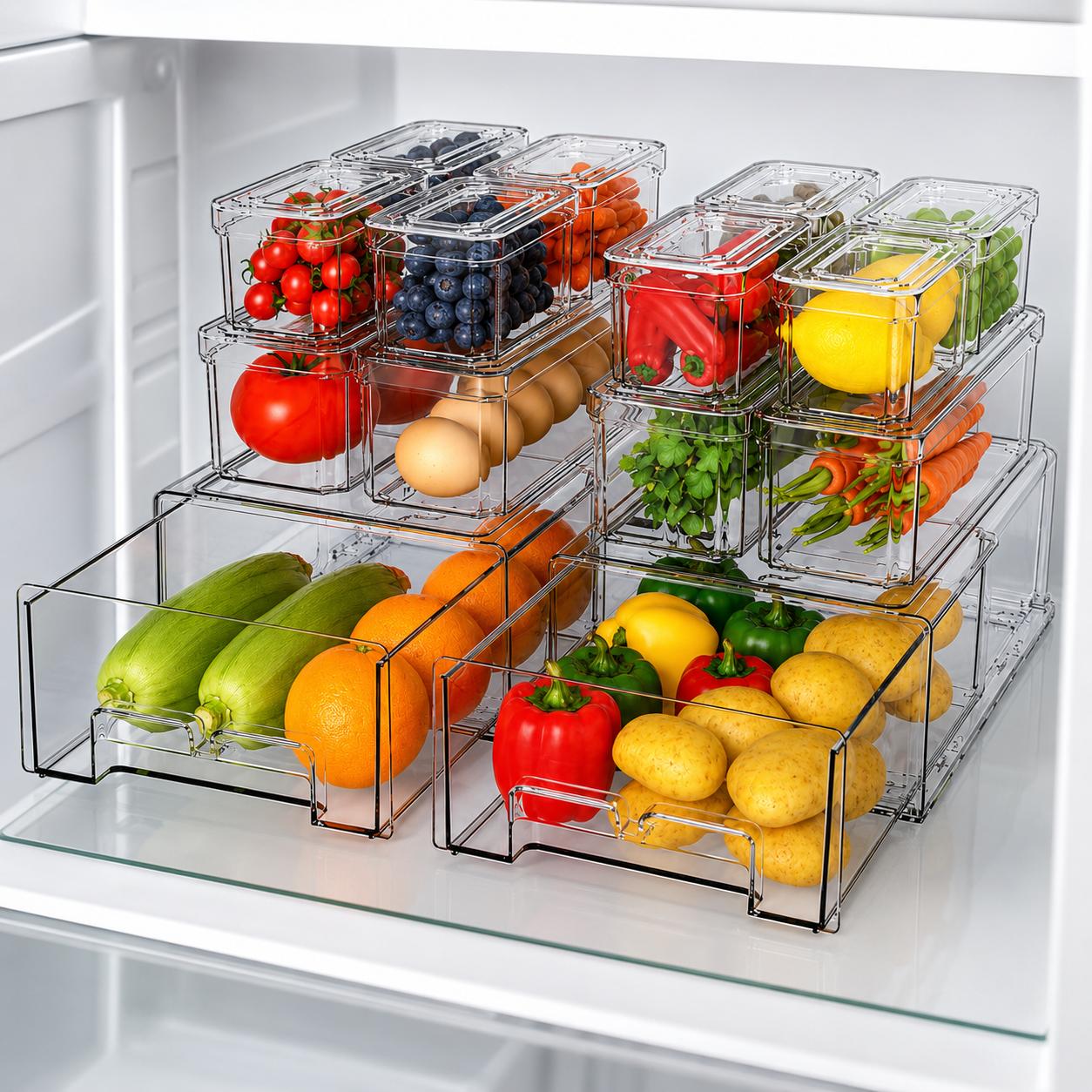 صناديق تنظيم الثلاجة القابلة ل - مراجعة Food Storage Without Pantry وسعره