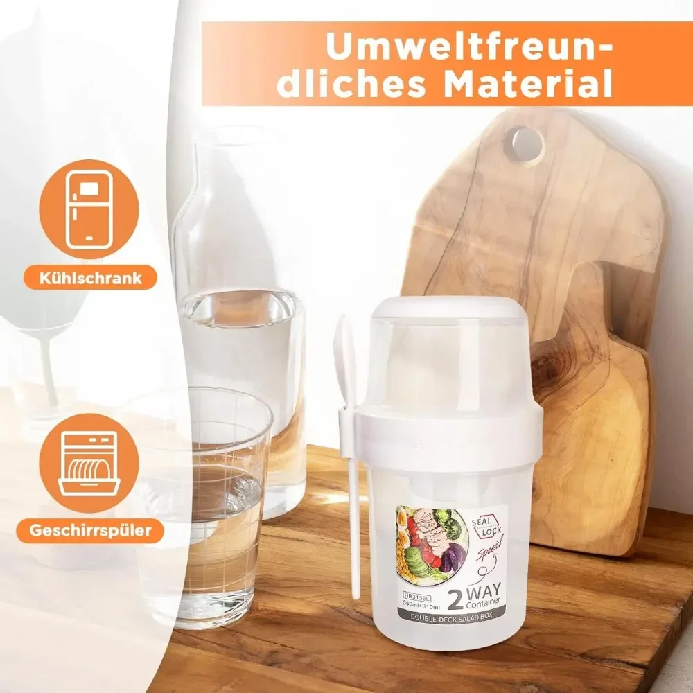 كوب سلطة أكواب الإفطار المحمول - مراجعة Food Storage Kitchen Container Set وسعره