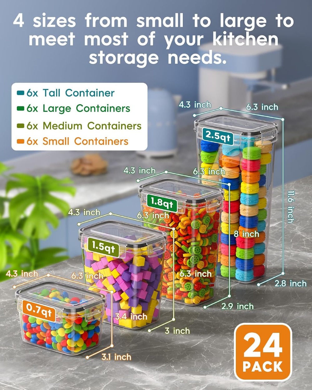 24 قطعة من حاويات تخزين الطعام - مراجعة Food Storage Containers With Lids وسعره